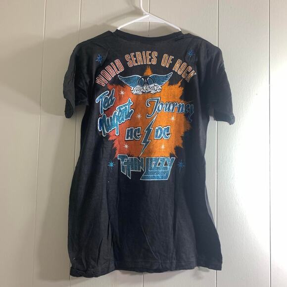 1979 AEROSMITH TED NUGENT JOURNEY AC/DC THIN LIZZY double sided tee shirt M - Picture 6 of 7